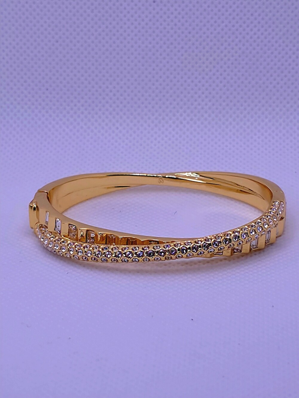 Swarovski Rota Bangle – Mixed Cuts, White, Gold-tone Plated